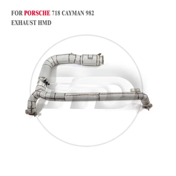 Выпускная система HMD-Висока производителност Водосточный тръбен накрайник за Porsche 718 Cayman, Boxster 982 2.0 T С Пълна топлинна защита Изображение
