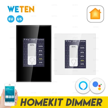 Homekit Wifi Диммерный Стенен Прекъсвач на Светлината, на Монитора с LCD Сензорен екран, Поддръжка на Домашен Помощник Алекса Google Home, 110V 220V EU-US Изображение