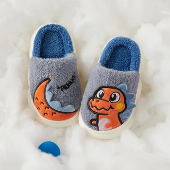 Весел Марио Детски зимни памучен обувки с анимационни герои Семейна обувки топли плюшени памучни чехли Изображение