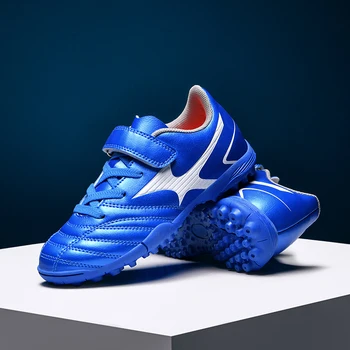 Горещи модели Детски футболни обувки, Многоцветни Допълнителни Маратонки За тренировка на Трева За момчета и момичета, Футболни Обувки Five-a-side Изображение